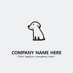 Dog illustration black and white for logo company vector image
