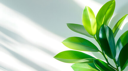 The clean interior is decorated with white walls and green plants