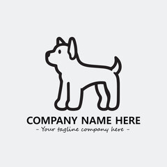 Dog illustration black and white for logo company vector image
