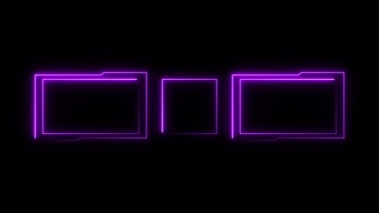 Neon line end screen frame animation for videos. Ideal for YouTube outros, subscribe prompts, video previews, channel branding, and fully editable video template