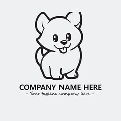 Dog illustration black and white for logo company vector image
