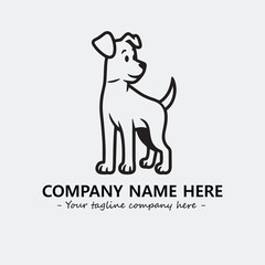 Dog illustration black and white for logo company vector image
