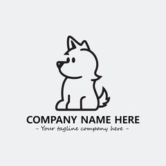 Dog illustration black and white for logo company vector image
