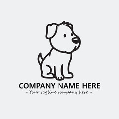 Dog illustration black and white for logo company vector image
