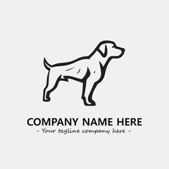 Dog illustration black and white for logo company vector image
