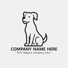 Dog illustration black and white for logo company vector image
