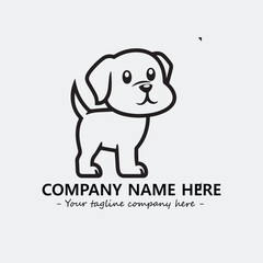 Dog illustration black and white for logo company vector image
