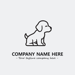 Dog illustration black and white for logo company vector image
