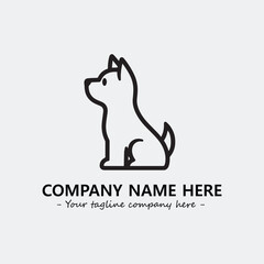 Dog illustration black and white for logo company vector image
