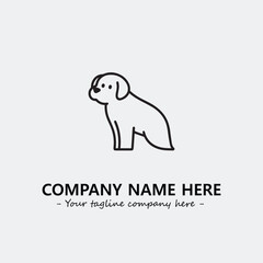Dog illustration black and white for logo company vector image
