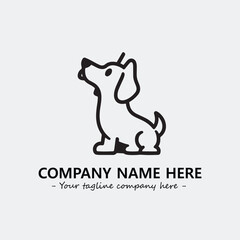 Dog illustration black and white for logo company vector image
