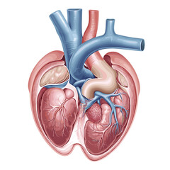 Detailed Anatomical Illustration of a Human Heart