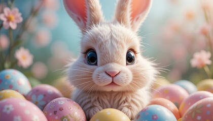 Close-up Portrait of a Cute Easter Bunny
