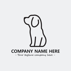 Dog illustration black and white for logo company vector image
