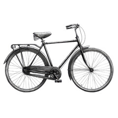 Obraz premium Vintage bicycle illustration retro bike drawing old fashioned cycle art on transparent background