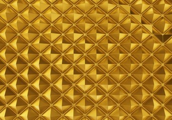 Fototapeta premium Detailed close up of a textured gold pattern with diamond shapes on transparent background