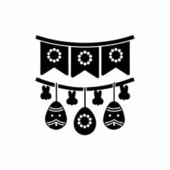 creative details Easter Garland Icon Vector Illustration
