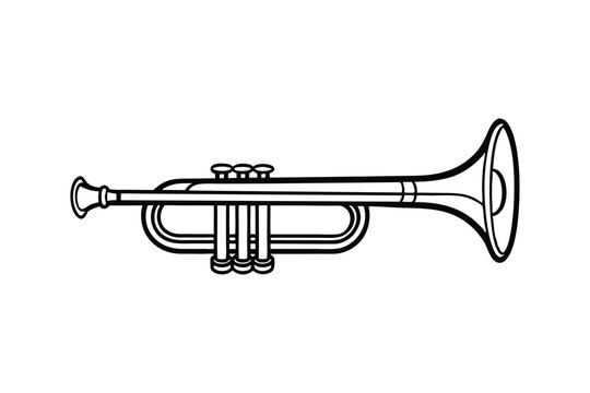 black and white trumpet musical instrument clip art preview