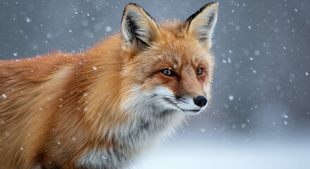 Fototapeta premium red fox in the snow
