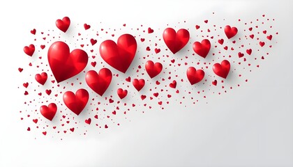 Red Hearts Scattered Background