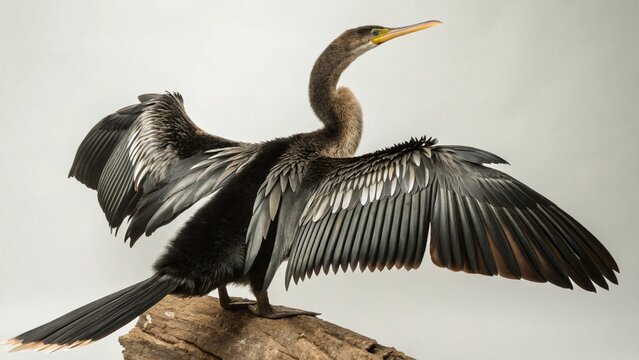 Anhinga on studio background
