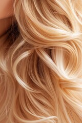Naklejka premium A close up of a woman's hair with long blonde hair