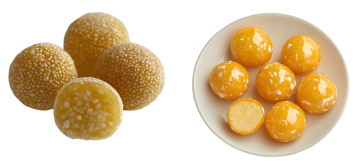 Ginseng gourd candy golden yellow color round and smooth in shape transparent background PNG