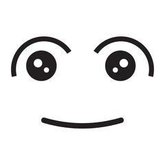 Obraz premium Kawaii Happy and cute Face Icon element on white background.