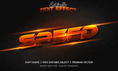 Speed editable text effect premium vector