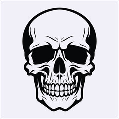 Fototapeta premium Silhouette of Skull, Dark Emblem