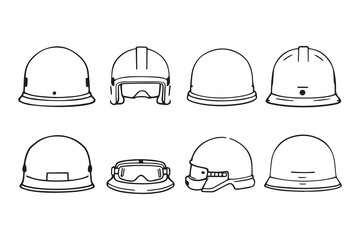 helmet black line art