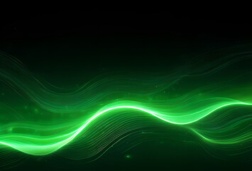 Metallic liquid background. Abstract neon texture.holographic foil. Wavy glossy surface in black and green colors Background ,high quality,generative ai