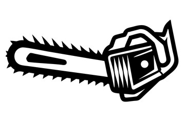 Chainsaw vector illustration, Chainsaw silhouette or  vector icon with transparent background