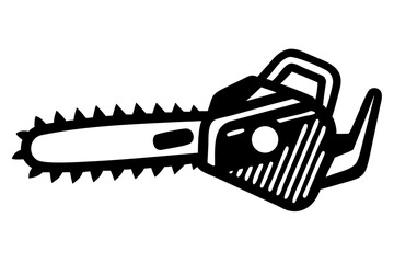 Chainsaw vector illustration, Chainsaw silhouette or  vector icon with transparent background