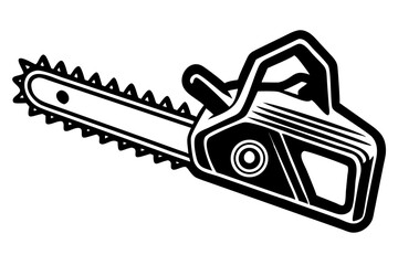 Chainsaw vector illustration, Chainsaw silhouette or  vector icon with transparent background