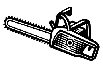 Chainsaw vector illustration, Chainsaw silhouette or  vector icon with transparent background