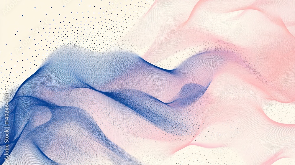 Poster abstract pink and blue data flow visual background with diagonal lines and dots elegant and modern i
