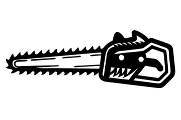 Chainsaw vector illustration, Chainsaw silhouette or  vector icon with transparent background