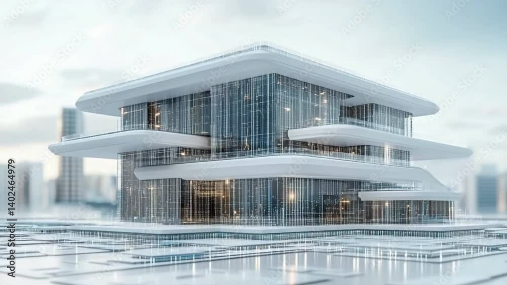 Poster modern architectural marvel: a captivating showcase of contemporary design, this image features a mo