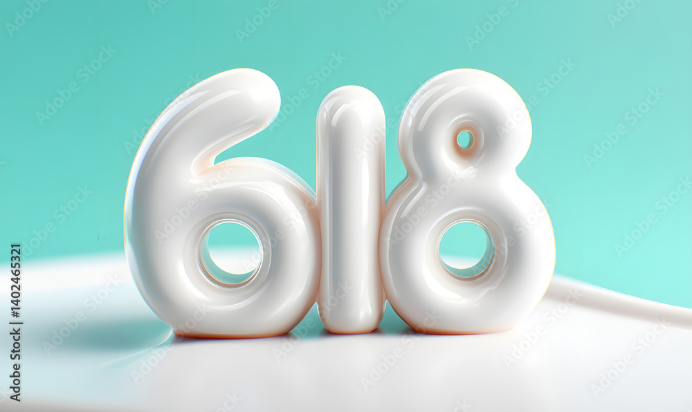 Poster 3d rendering digital font big sale event countdown concept element