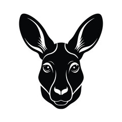kangaroo face vector art silhouette