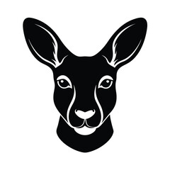 kangaroo face vector art silhouette