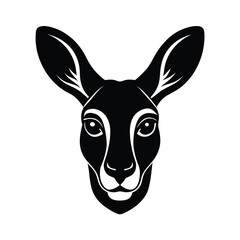 kangaroo face vector art silhouette