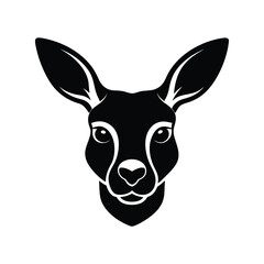 kangaroo face vector art silhouette