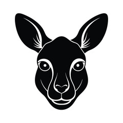 kangaroo face vector art silhouette