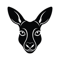 kangaroo face vector art silhouette