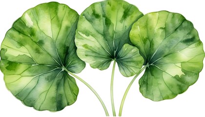 Watercolor Green Leaves