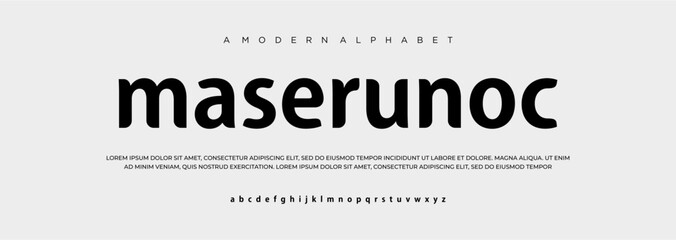 font alphabet. Minimal modern urban fonts for logo, brand etc. Typography typeface uppercase lowercase and number. vector illustration