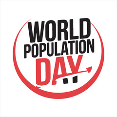 World Population Day Typography Design,Bold World Population Day Vector Illustration,Minimalist World Population Day Text Art,World Population Day Awareness Graphic,Modern Population Day Lettering Des