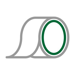 Adhesive Tape Vector Line Dark Green Grey Icon Design